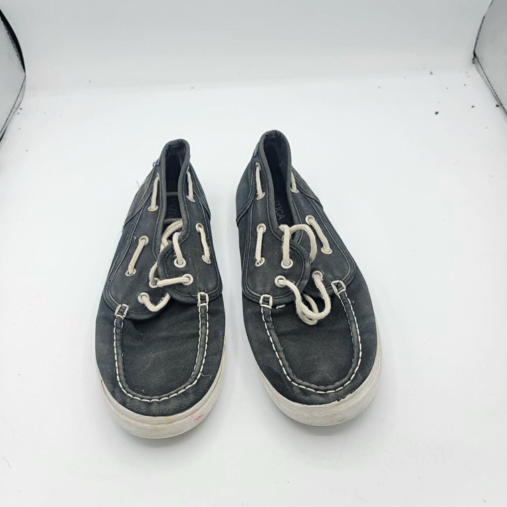 Size 5- Nautica Women's Boat Shoes Blue grey Denim Low Casual Slip-on Loafers